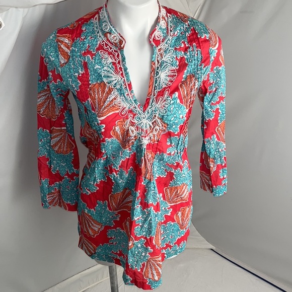 Lilly Pulitzer Sarasota Tunic in Watermelon Coralina S - Picture 2 of 15